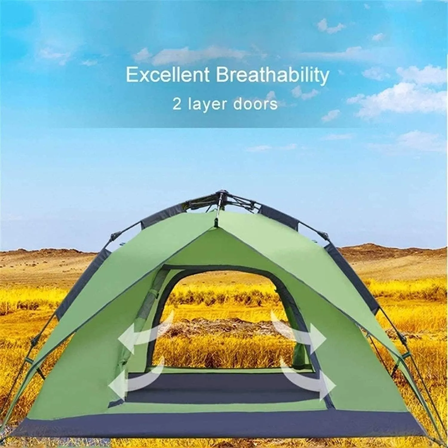 Pop Up Tent Family Camping Tent 4 Person Tent Portable Instant Tent Automatic Tent Windproof Easy to Set Up, Outdoor, Hiking and Mountain Trips