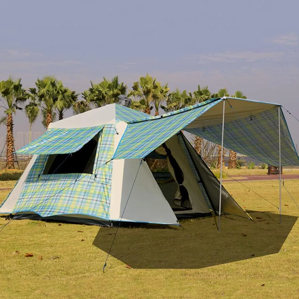 Pop Up Tents with Porch for Camping Instant Tent 3-4 Person Double Layer for Family Automatic Tent Easy Setup for Camping Hiking Mountaineering Beach (Green 3)