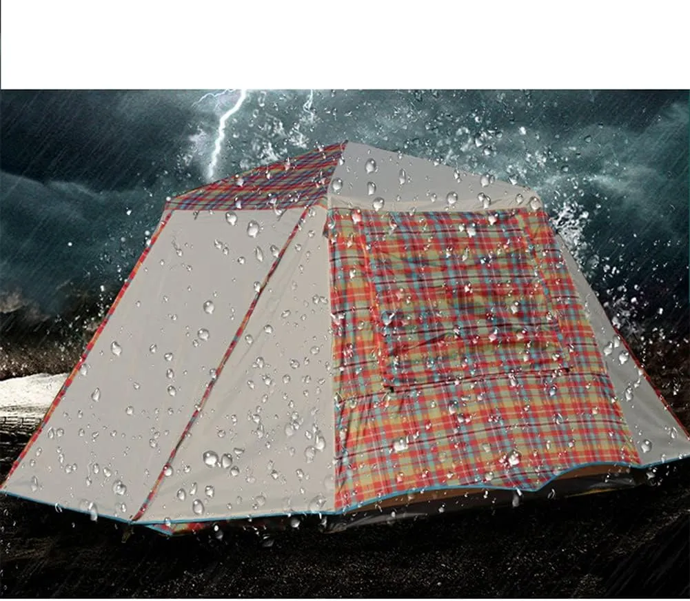 Pop Up Tents with Porch for Camping Instant Tent 3-4 Person Double Layer for Family Automatic Tent Easy Setup for Camping Hiking Mountaineering Beach (Green 3)