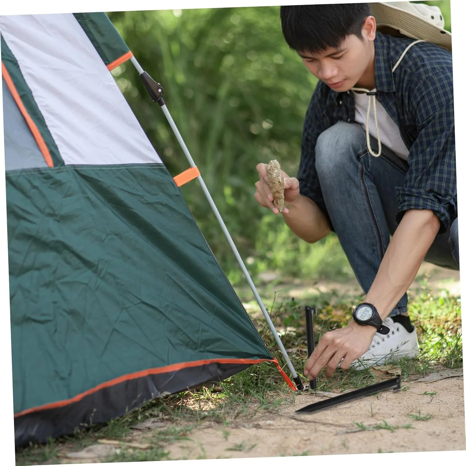 POPETPOP 40pcs Camping Stakes Durable Tent Accessories for Secure Ground Fixing Heavy-Duty Pegs for Outdoor Tents and Tarps Wind-Resistant Design for Camping and Picnics