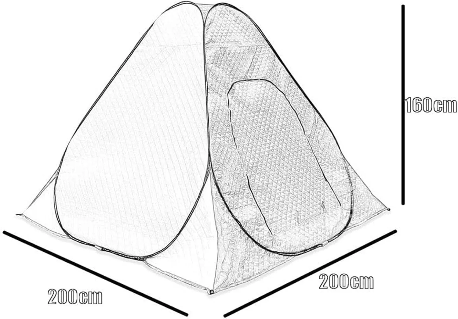 Portable 3 Person Ice Fishing Tent, Outdoor Ice Fishing Shelter Camping Tent Fishing Shanty for Ice Fishing Winter Fishing (C 200X200X160CM)