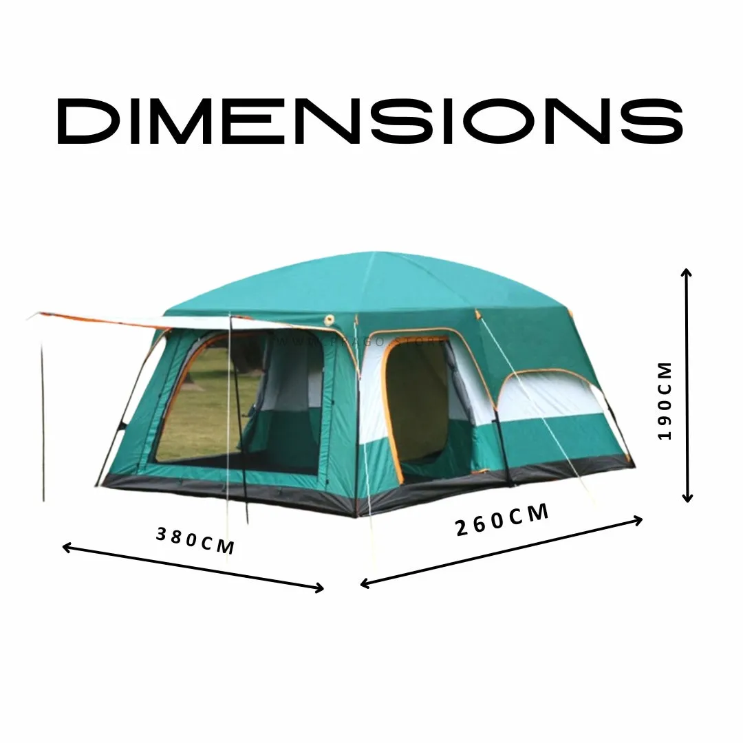 Portable Big Dome Tent House Tent for Camping for 5-9 person (380*260*190) ps191