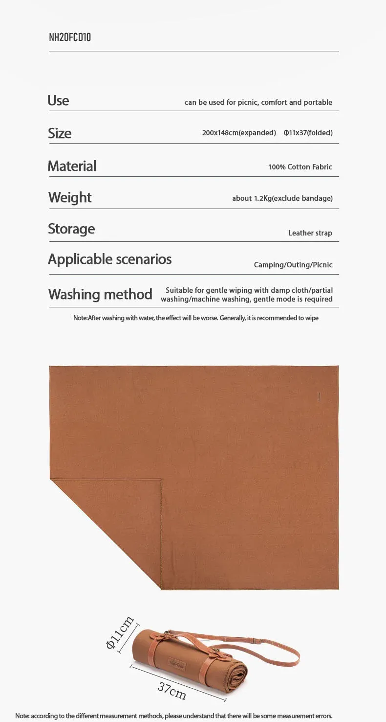 Portable Canvas Picnic Blanket – Ultra-Light, Large, Waterproof Camping Mat