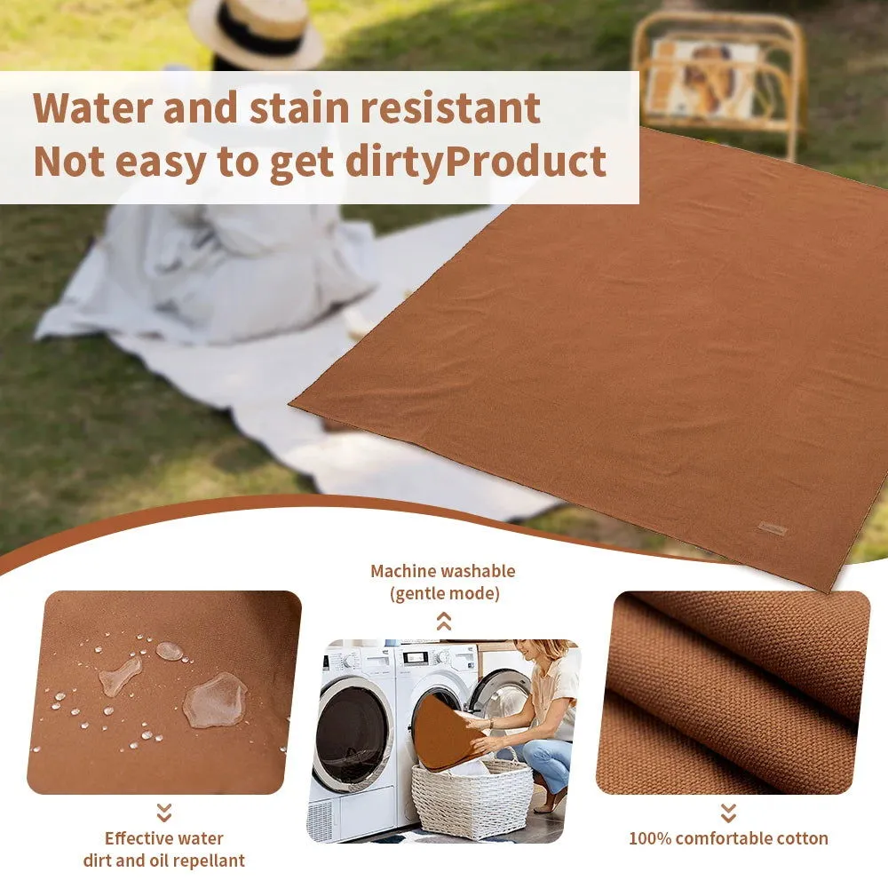 Portable Canvas Picnic Blanket – Ultra-Light, Large, Waterproof Camping Mat