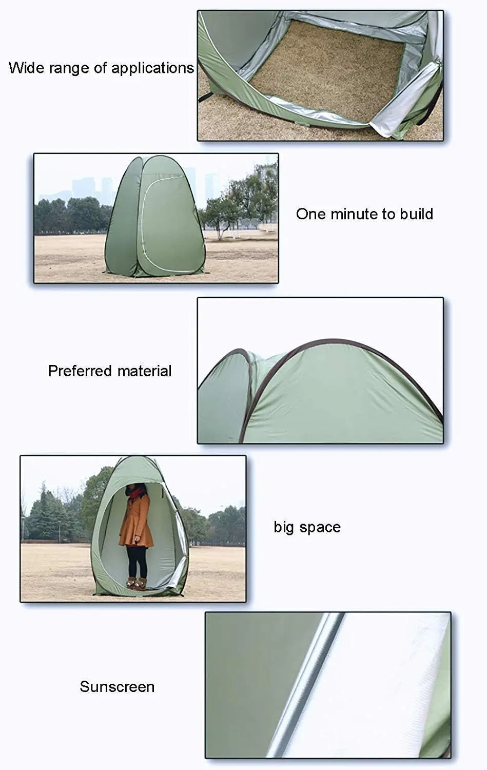 Portable Instant Pop Up Tent Changing Room, Large Capacity Thickened Tent, Outdoor Shower Portable Privacy Tent Pop-up Room Camping Toilet Changing Room Folding Multifunctional decorate