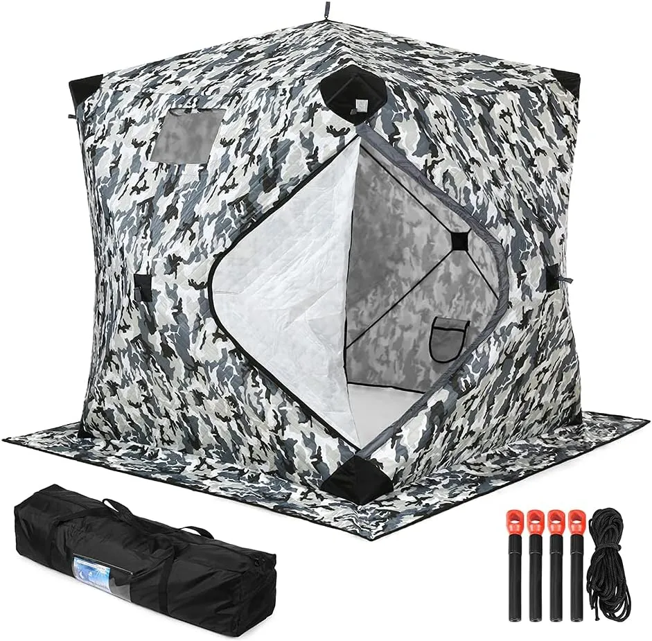 Portable Pop-Up Ice Fishing Shelter Tent Outdoor Dressing Showering Toilet Tent Winter Fishing Tent