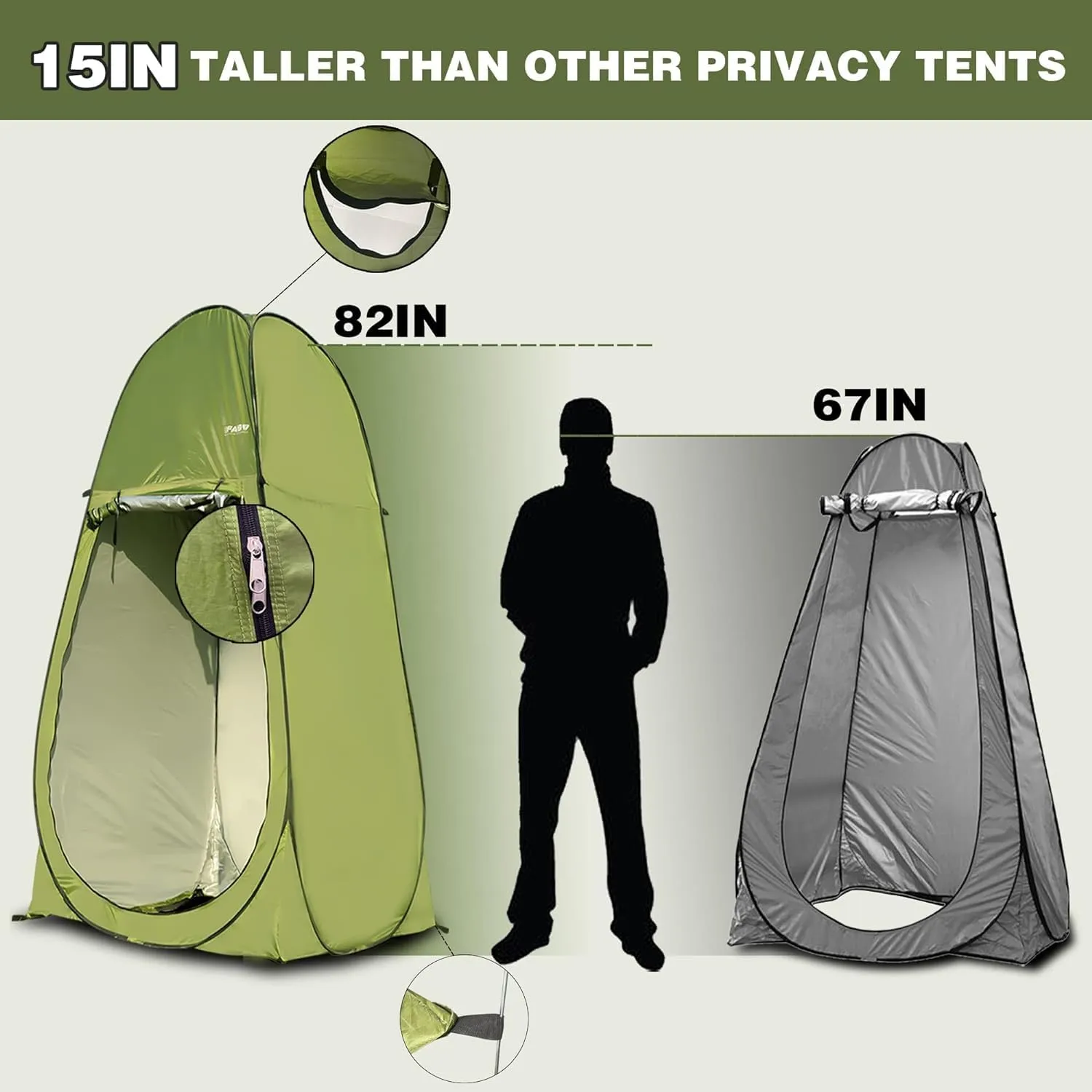 Portable Pop Up Privacy Tent - Spacious Dressing Changing Room Outdoor Privacy Shelter Tent with Carry Bag for Camping Hiking Beach Toilet Shower Bathroom