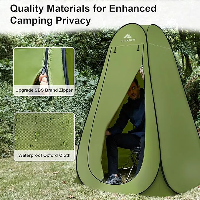 Portable Toilet Kit for Adults, Pop Up Privacy Tent, Stainless Steel Portable Camping Toilet with Toilet Tent, Instant Portable Outdoor Shower Tent Camp Toilet Changing Dressing Room