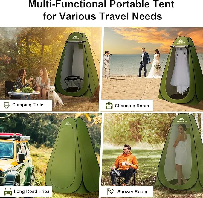 Portable Toilet Kit for Adults, Pop Up Privacy Tent, Stainless Steel Portable Camping Toilet with Toilet Tent, Instant Portable Outdoor Shower Tent Camp Toilet Changing Dressing Room