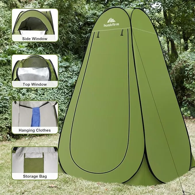 Portable Toilet Kit for Adults, Pop Up Privacy Tent, Stainless Steel Portable Camping Toilet with Toilet Tent, Instant Portable Outdoor Shower Tent Camp Toilet Changing Dressing Room