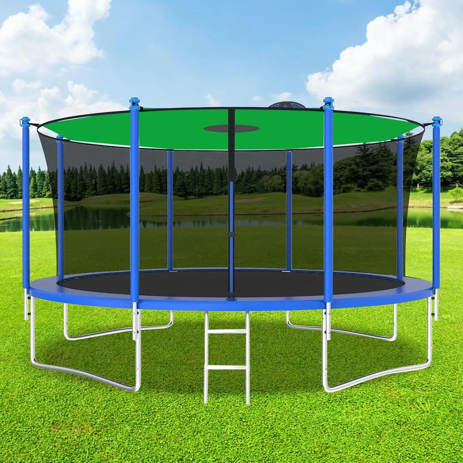Portable Trampoline Shade Cover - Outdoor Canopy Top, UV Protection Tent | 4.87 meters Waterproof Sun Block Tarp, Heavy Duty Trampoline Shelter, Garden Play Shade During Summer Heat