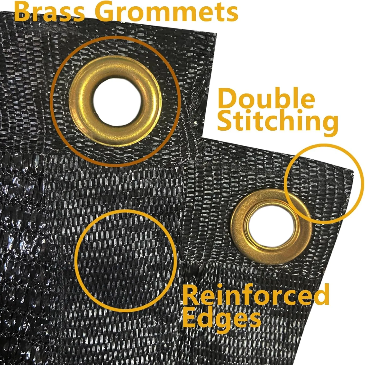 POYEE 90% 8ftx10ft Black Shade Cloth Taped Edge with Brass Grommets Garden Sun Shade UV Resistant Sunblock Shade Net for Outdoor Plants Vegetables Greenhouse