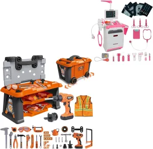 Pretend Doctor Play Set｜2 in 1 Kids Tool Bench