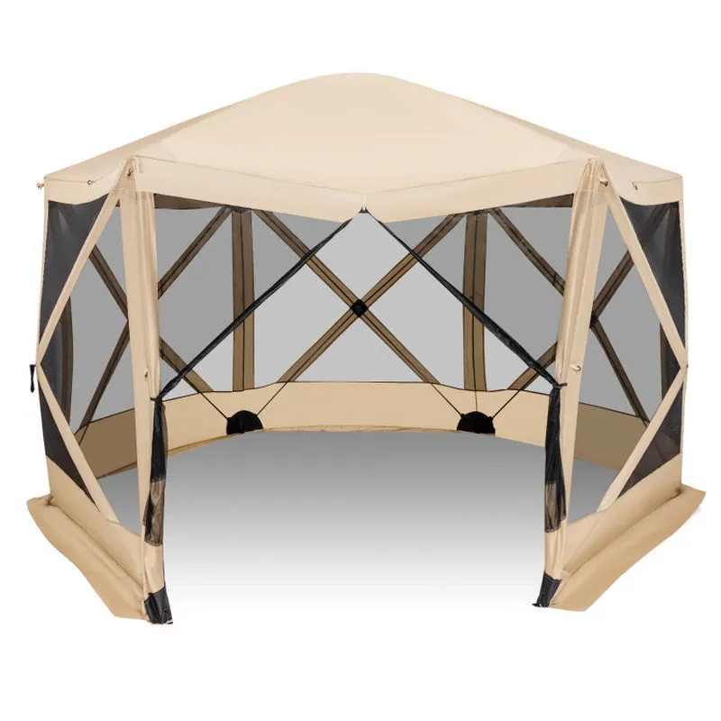 Professional title: "Portable 11.5 X 11.5 FT Green Pop-Up Screen House Tent with Carrying Bag"