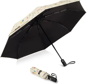 Prospo UPF 50  UV Protection Umbrella for Sun & Rain, Large Compact Travel Umbrella Windproof, 46 Inch Auto Open Close Sun Blocking for Women Men