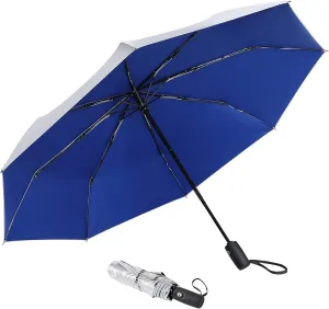 Prospo UPF 50  UV Protection Umbrella for Sun & Rain, Large Compact Travel Umbrella Windproof, 46 Inch Auto Open Close Sun Blocking for Women Men