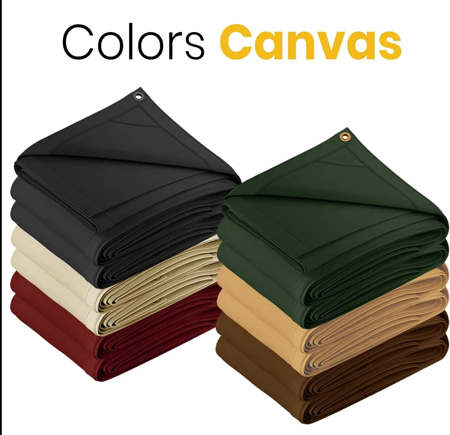 PROTARP Heavy Duty 14 OZ Water Resistant Canvas Tarp, UV Resistant Tarpaulin Cover with Rustproof Brass Grommets, Multipurpose for Canopy, Roof, Camping, Woodpile (Brown 6'X8')