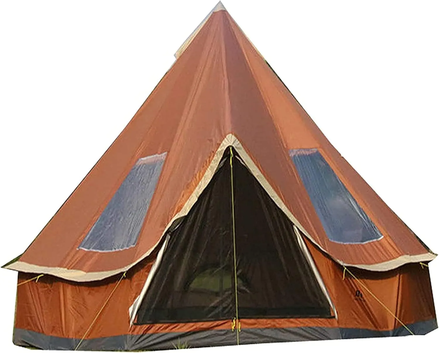 Pyramid Round Bell Tent, 210D Oxford Glamping Yurt Tent, 4 Season Portable Outdoor Camping Tent, for Large Groups Families Camping Hunting & Outfitters, for 5-8 People Family