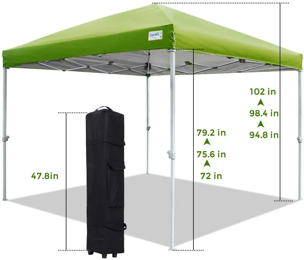 Quictent 10' x 10' Pop Up Canopy with Mesh Netting-Green