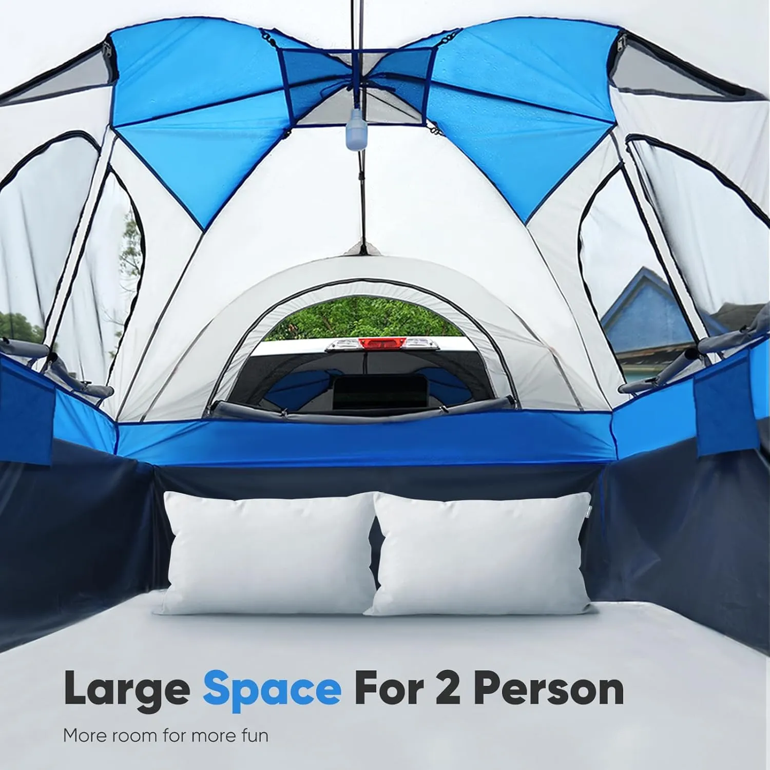 Quictent Pickup Truck Tent for 5.5-5.8'/6.0-6.3'/6.4-6.7'/8.0-8.2'/5.0-5.2' Bed, Waterproof PU2000mm 2-Person Sleeping Capacity Truck Bed Tent with Removable Awning, Rainfly ＆ Storage Bag Included