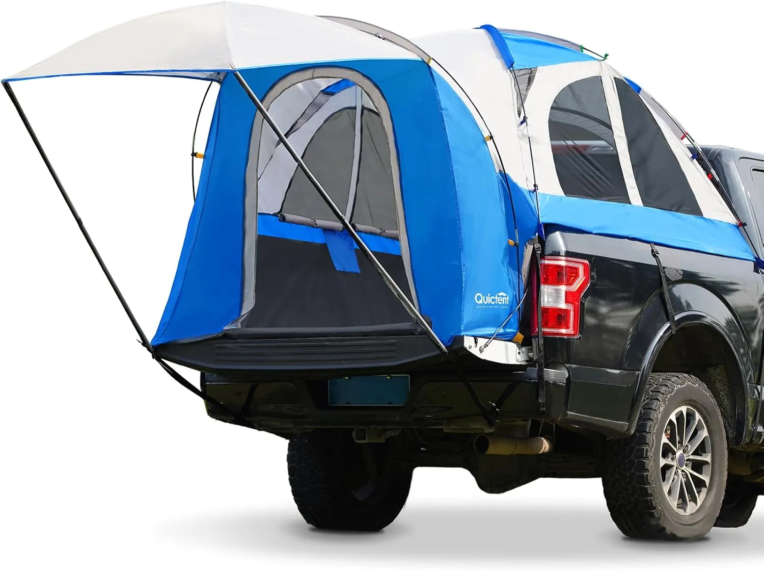Quictent Pickup Truck Tent for 5.5-5.8'/6.0-6.3'/6.4-6.7'/8.0-8.2'/5.0-5.2' Bed, Waterproof PU2000mm 2-Person Sleeping Capacity Truck Bed Tent with Removable Awning, Rainfly ＆ Storage Bag Included