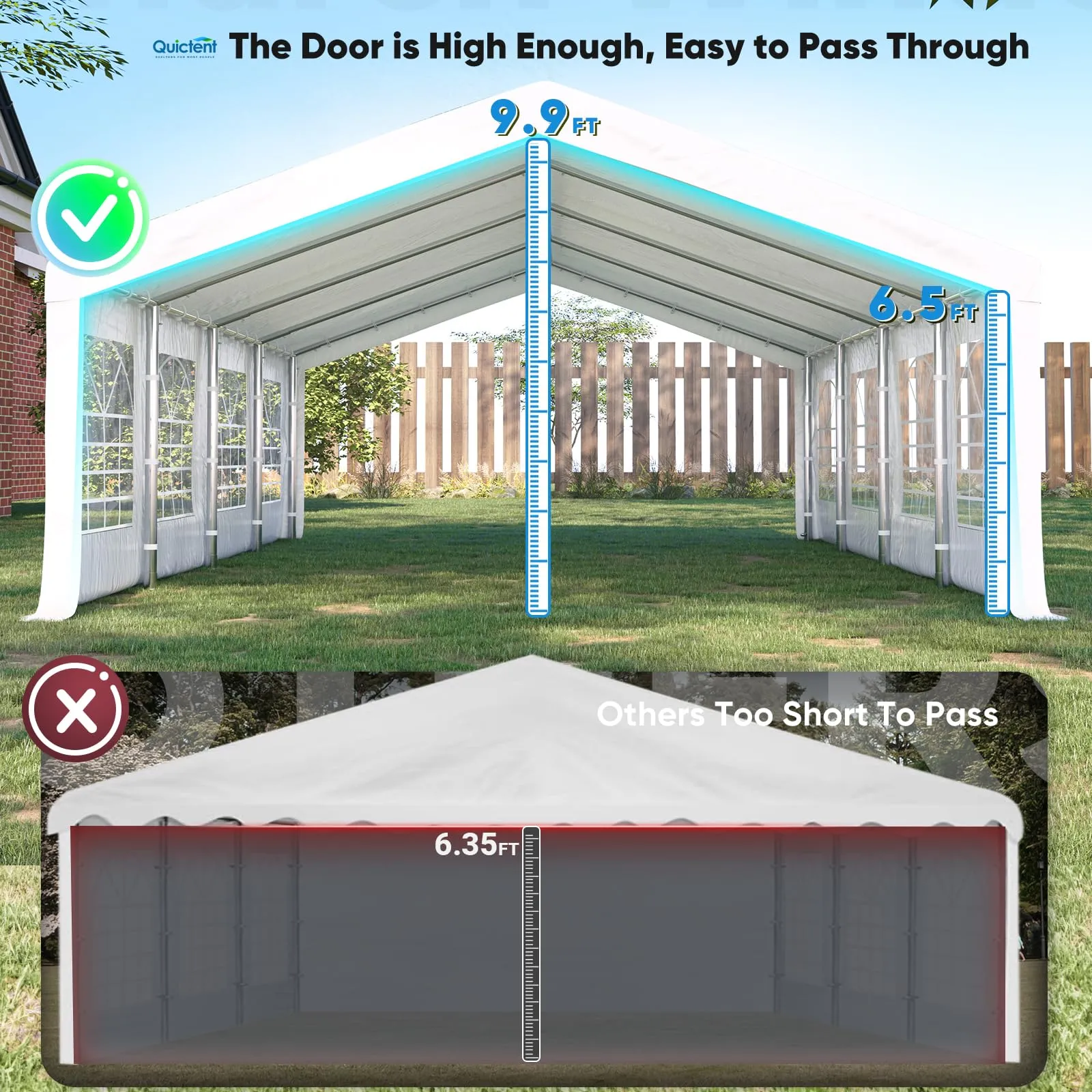 Quictent Premium 10x30 Party Tent Heavy Duty Outdoor Gazebo White Event Shelter Wedding Canopy Tent for Parties Carport BBQ with Removable Sidewall Windows & Storage Bags