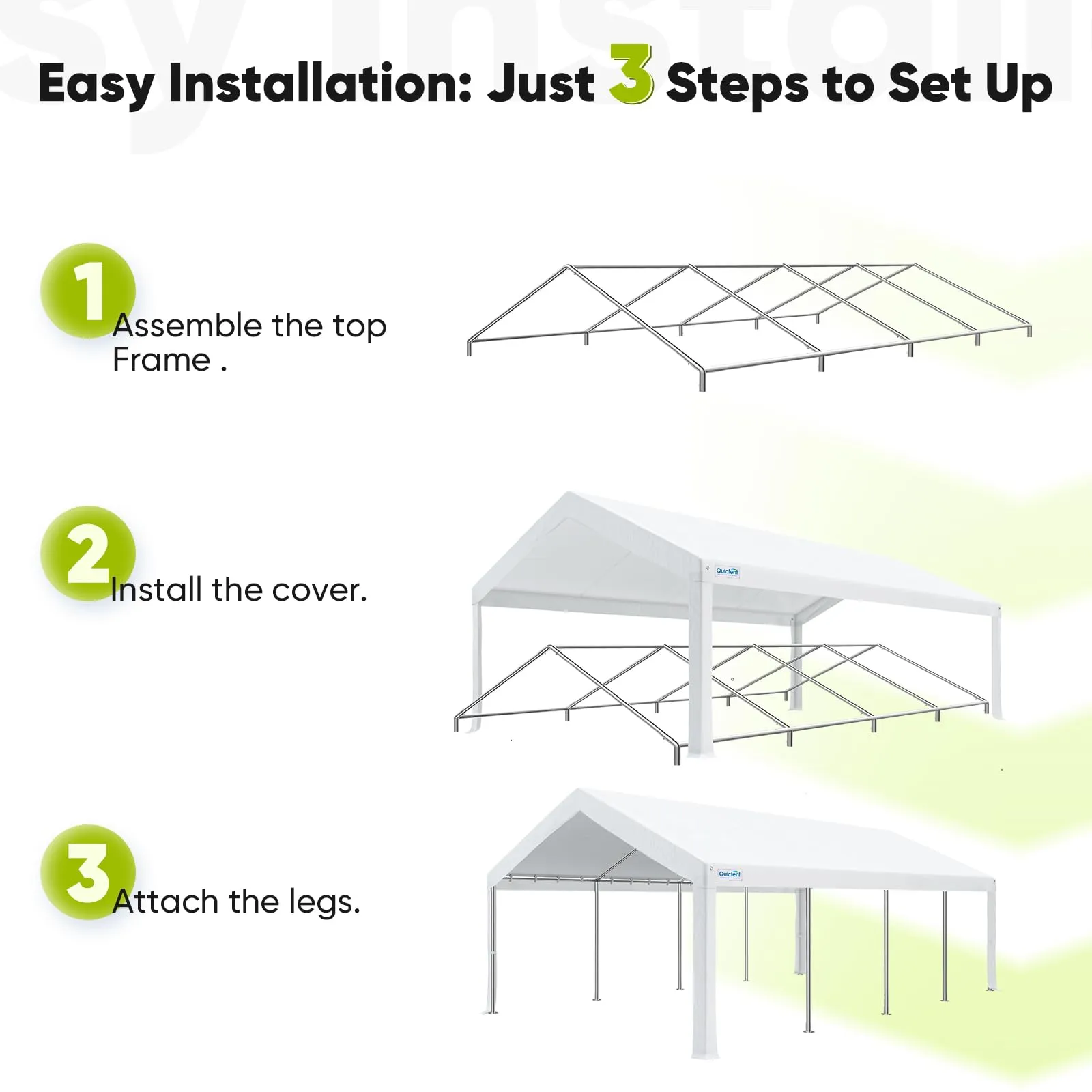 Quictent Premium 10x30 Party Tent Heavy Duty Outdoor Gazebo White Event Shelter Wedding Canopy Tent for Parties Carport BBQ with Removable Sidewall Windows & Storage Bags