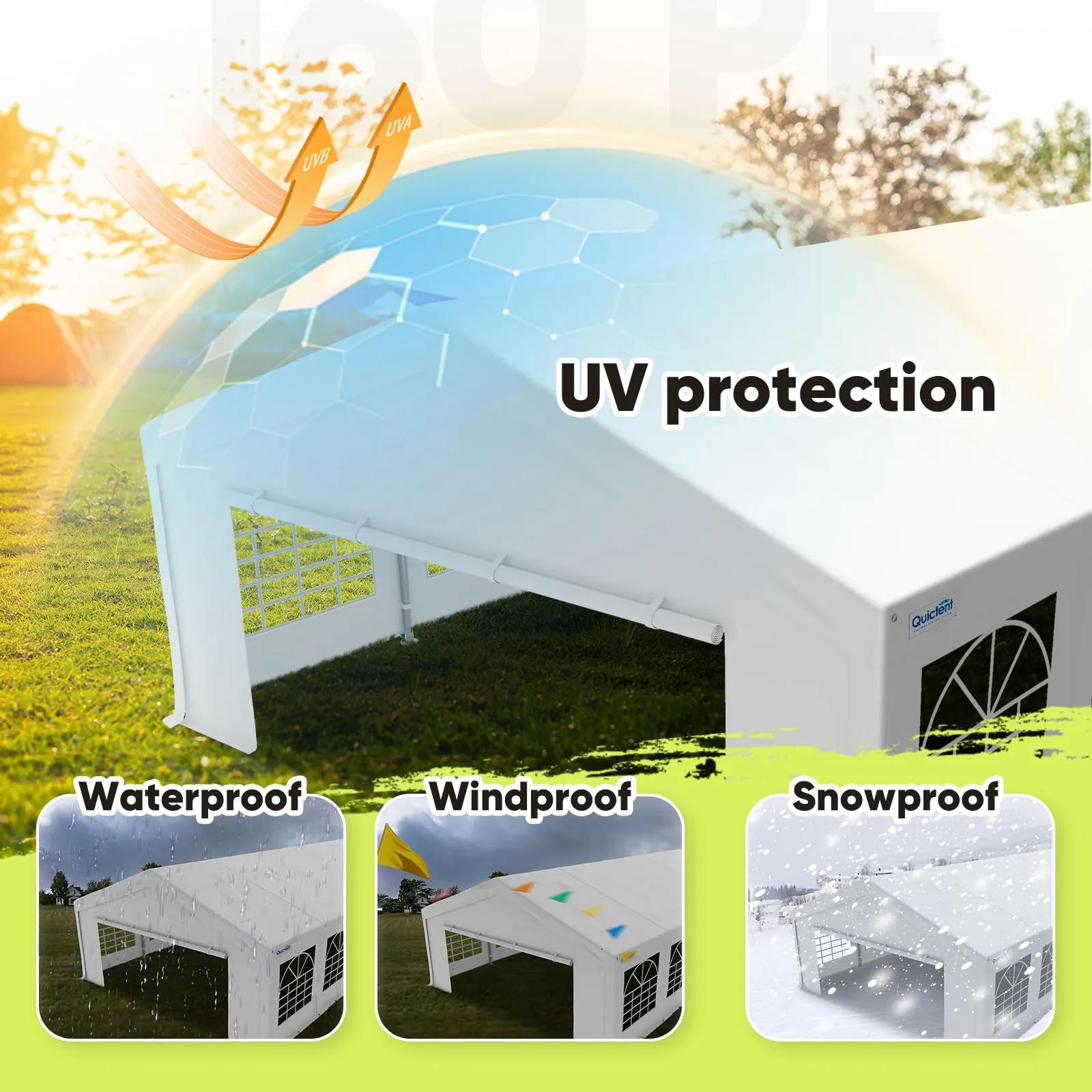 Quictent Premium 10x30 Party Tent Heavy Duty Outdoor Gazebo White Event Shelter Wedding Canopy Tent for Parties Carport BBQ with Removable Sidewall Windows & Storage Bags