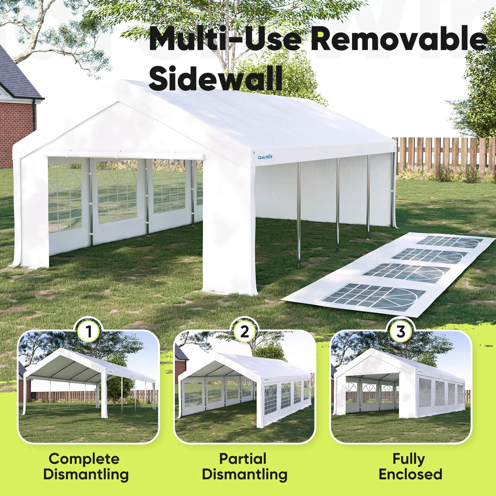 Quictent Premium 10x30 Party Tent Heavy Duty Outdoor Gazebo White Event Shelter Wedding Canopy Tent for Parties Carport BBQ with Removable Sidewall Windows & Storage Bags