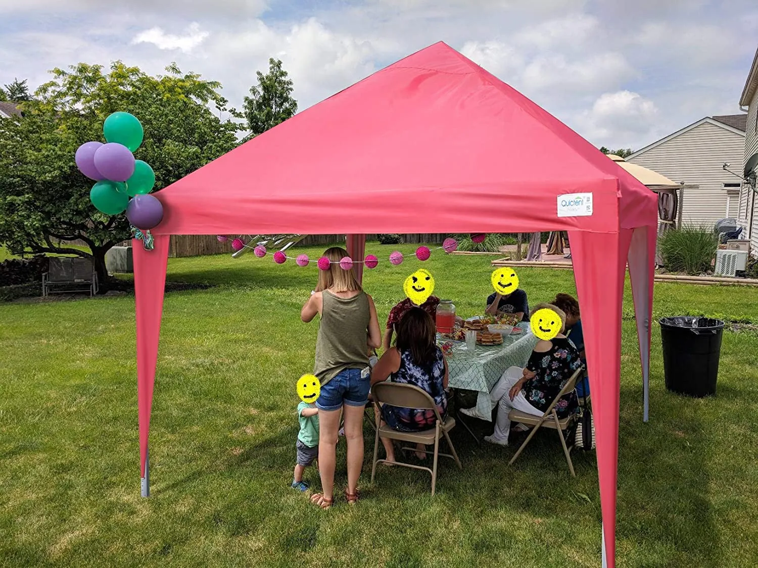 Quictent Upgraded Privacy 8' x 8' Pop Up Canopy-Pink