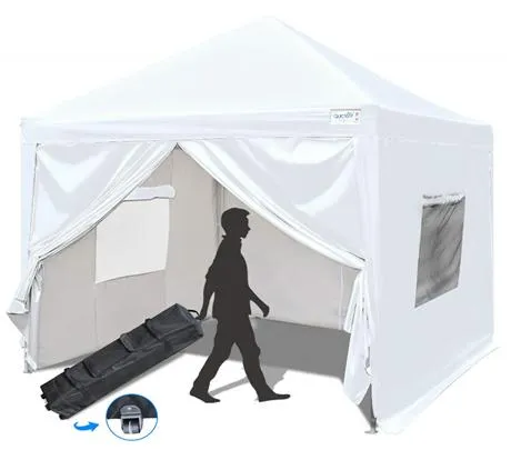 Quictent Upgraded Privacy 8' x 8' Pop Up Canopy-White