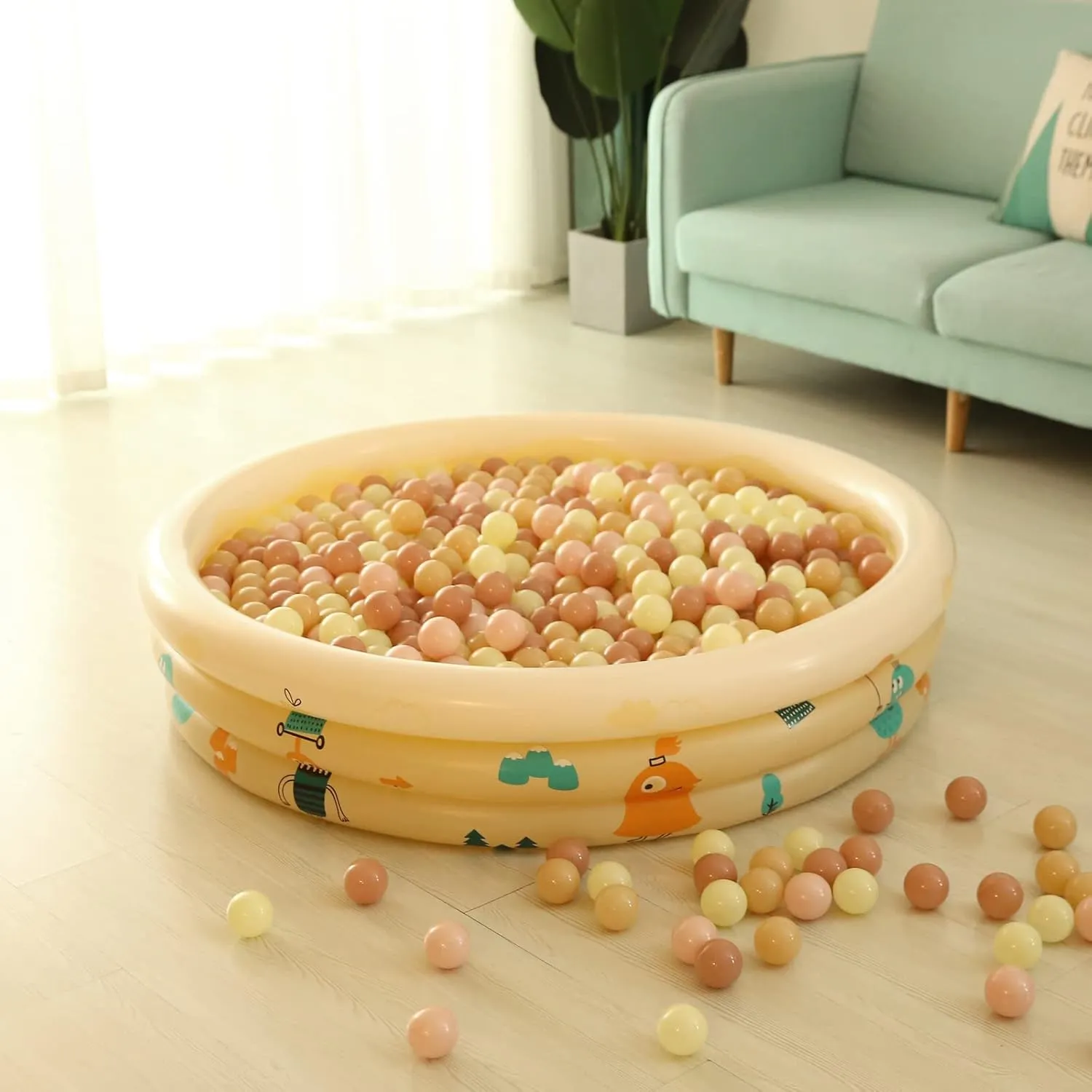 Realhaha Ball Pit Balls 100 Play Balls Plastic Balls for Baby Girls Toddlers Kids Play Tent Pool Playhouse Playpen Party Decoration 2.2 2.36 2.75 Inch