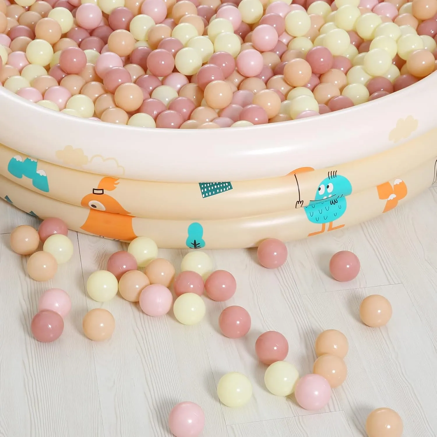 Realhaha Ball Pit Balls 100 Play Balls Plastic Balls for Baby Girls Toddlers Kids Play Tent Pool Playhouse Playpen Party Decoration 2.2 2.36 2.75 Inch