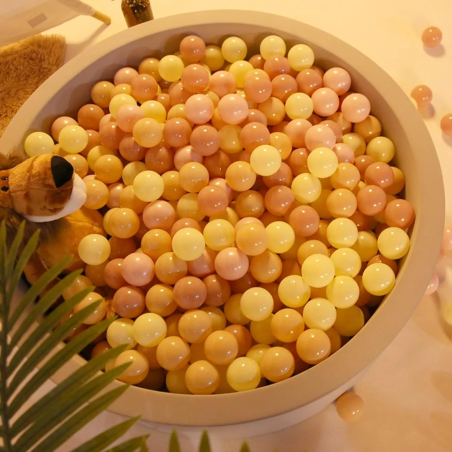 Realhaha Ball Pit Balls 100 Play Balls Plastic Balls for Baby Girls Toddlers Kids Play Tent Pool Playhouse Playpen Party Decoration 2.2 2.36 2.75 Inch