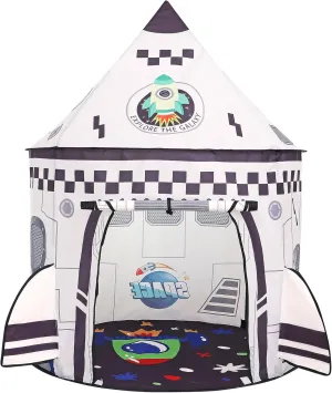 Rockets Kids Play Tent for Indoor Outdoor Astronauts Spaceship Play Tent Kids Playhouse Pop Up Tent Baby House Rocket Planets Space Tent for Boys & Girls Birthday Gift