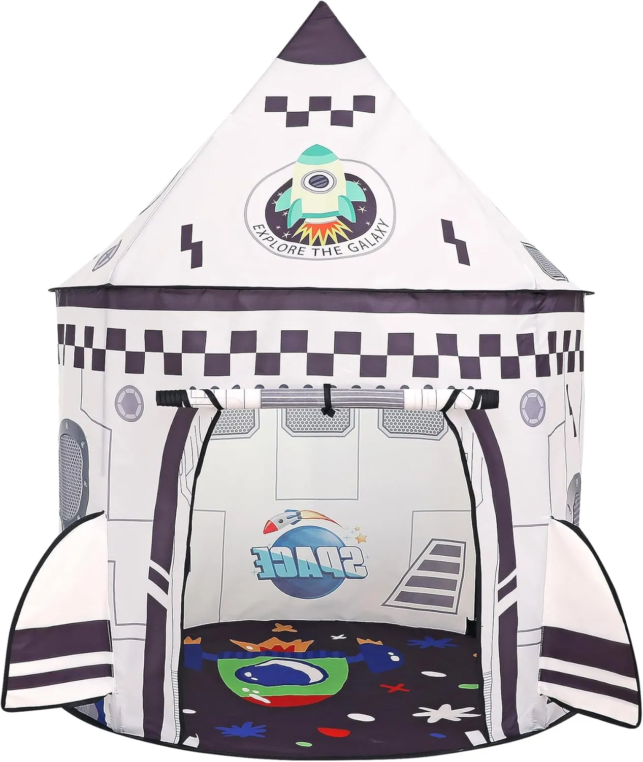 Rockets Kids Play Tent for Indoor Outdoor Astronauts Spaceship Play Tent Kids Playhouse Pop Up Tent Baby House Rocket Planets Space Tent for Boys & Girls Birthday Gift