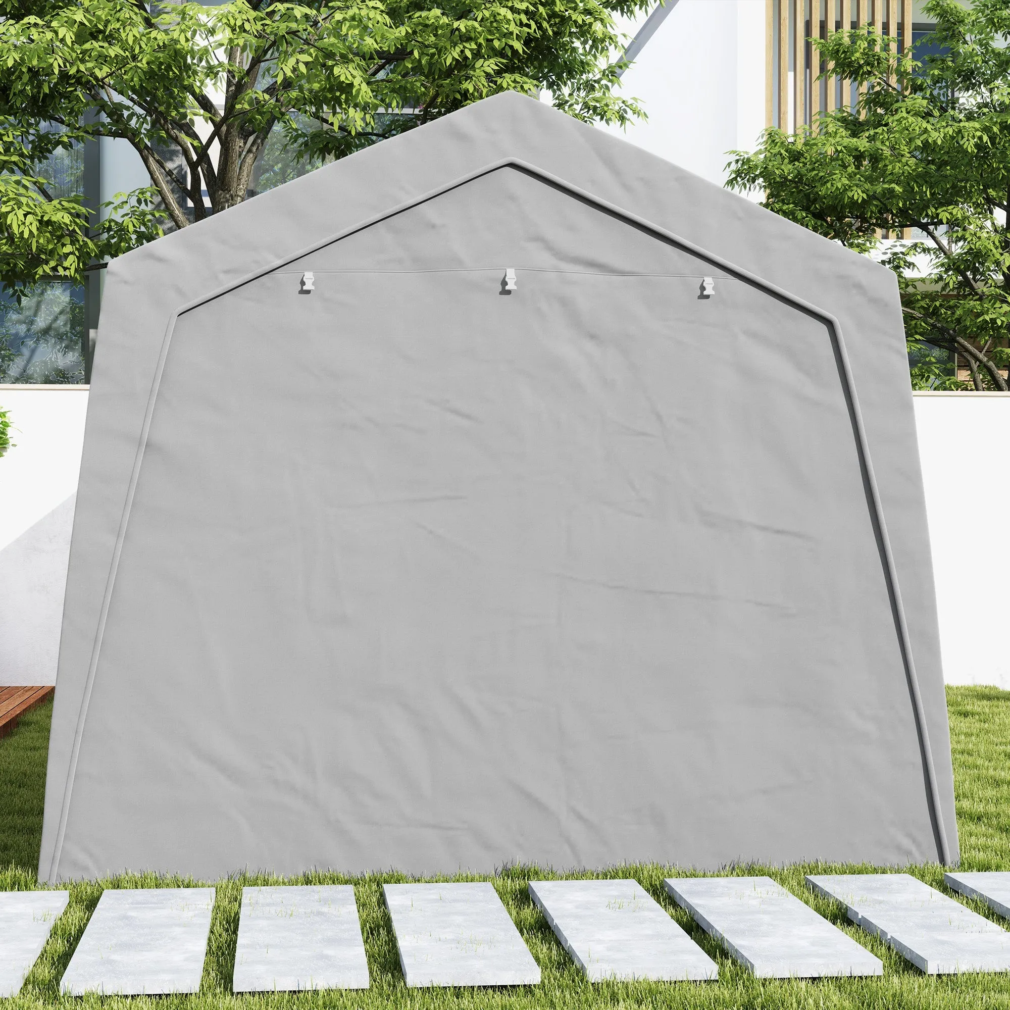 Rootz 3x6m Waterproof Garden Shed - Storage Tent - Outdoor Shelter - UV Resistant - Galvanized Metal Frame - 300x597x257cm
