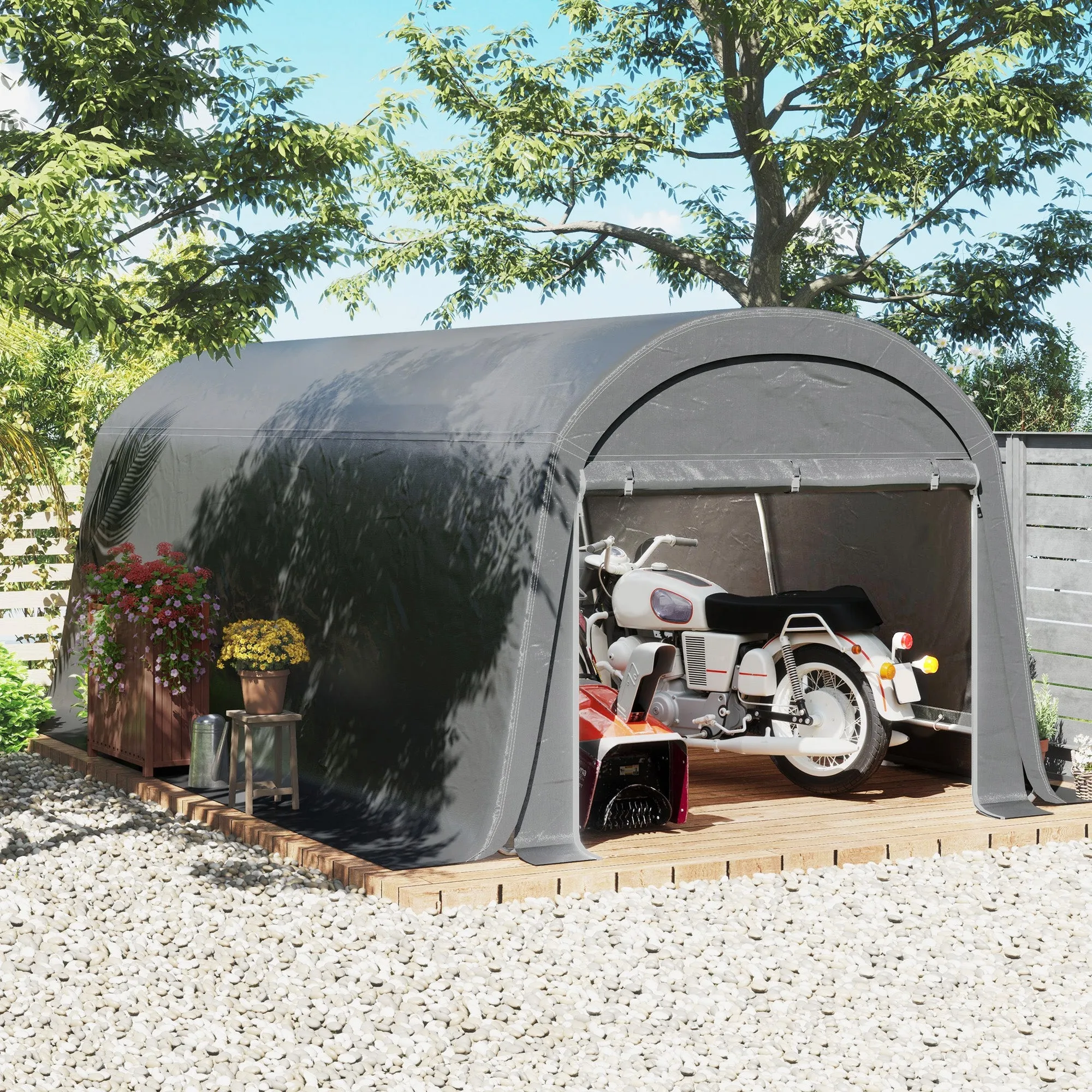 Rootz Garden Shed - Tool Tent - Set Up Garage - Waterproof - UV-Resistant - 300cm x 600cm x 230cm - Durable Protection