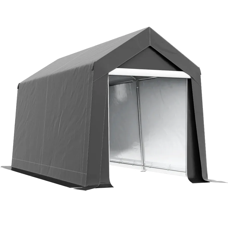 Rootz Garden Storage Tent - Bike Shed - Equipment Shelter - PE Tarpaulin - Galvanized Steel - 210cm x 360cm x 235cm