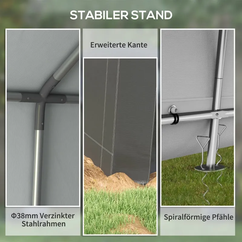 Rootz Garden Storage Tent - Bike Shed - Equipment Shelter - PE Tarpaulin - Galvanized Steel - 210cm x 360cm x 235cm