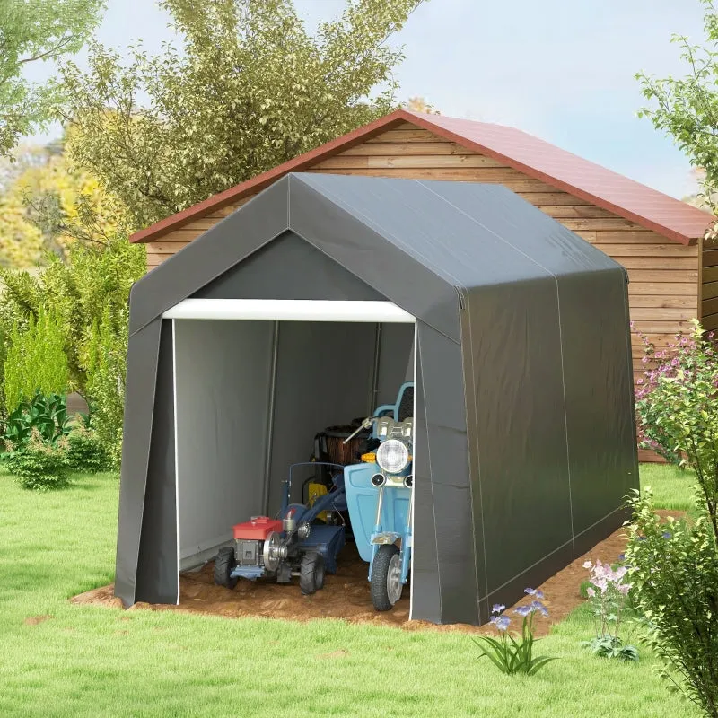 Rootz Garden Storage Tent - Bike Shed - Equipment Shelter - PE Tarpaulin - Galvanized Steel - 210cm x 360cm x 235cm