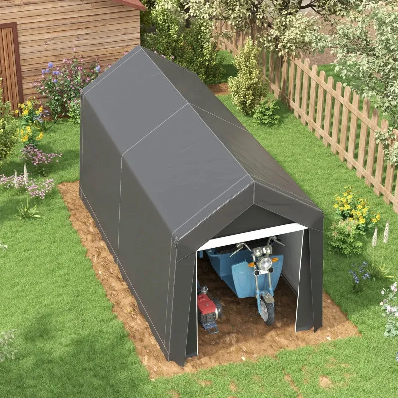 Rootz Garden Storage Tent - Bike Shed - Equipment Shelter - PE Tarpaulin - Galvanized Steel - 210cm x 360cm x 235cm