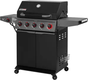 Royal Gourmet GA5407H 5 Burner Propane Gas Grill with Foldable Right-Side Table & Warming Rack, Outdoor BBQ Grill with Side Burner for Garden Grilling & Backyard Cooking, Black