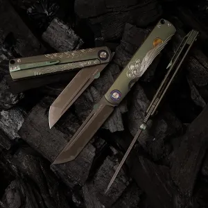 S35VN steel TC4 titanium alloy handle pocket folding knife, Japanese style can be preferred as a gift, camping, home, outdoor, EDC