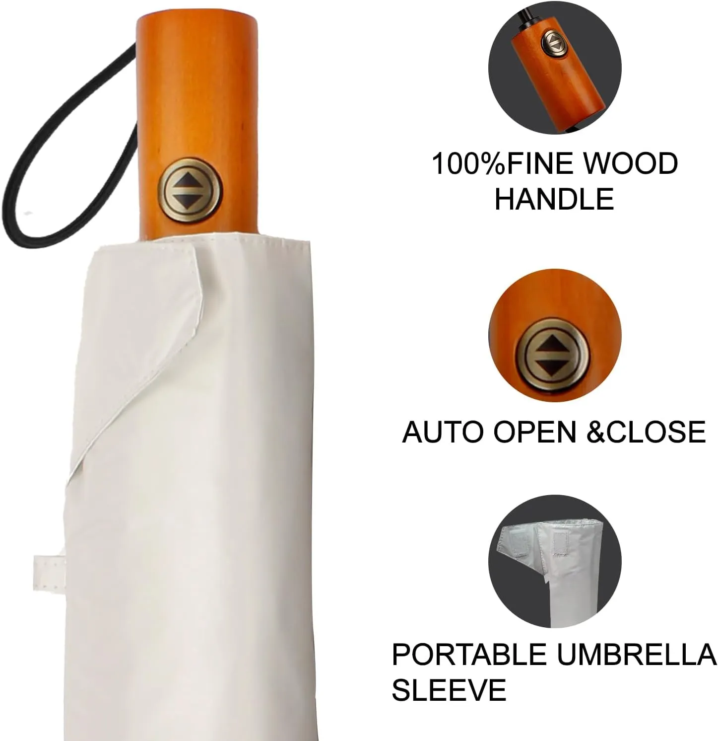 Satol Extra Large Golf Umbrella, 46/54/62 Inch Windproof 10 Ribs Vented Double Canopy Reflective Strips Automatic Open/Close Waterproof UV Protection Portable Compact Umbrella for Outdoor & Travel