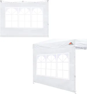 SCOCANOPY SideWall with Window for 10x10 Canopy Frame, 2 Pcs Sunwalls Only,White