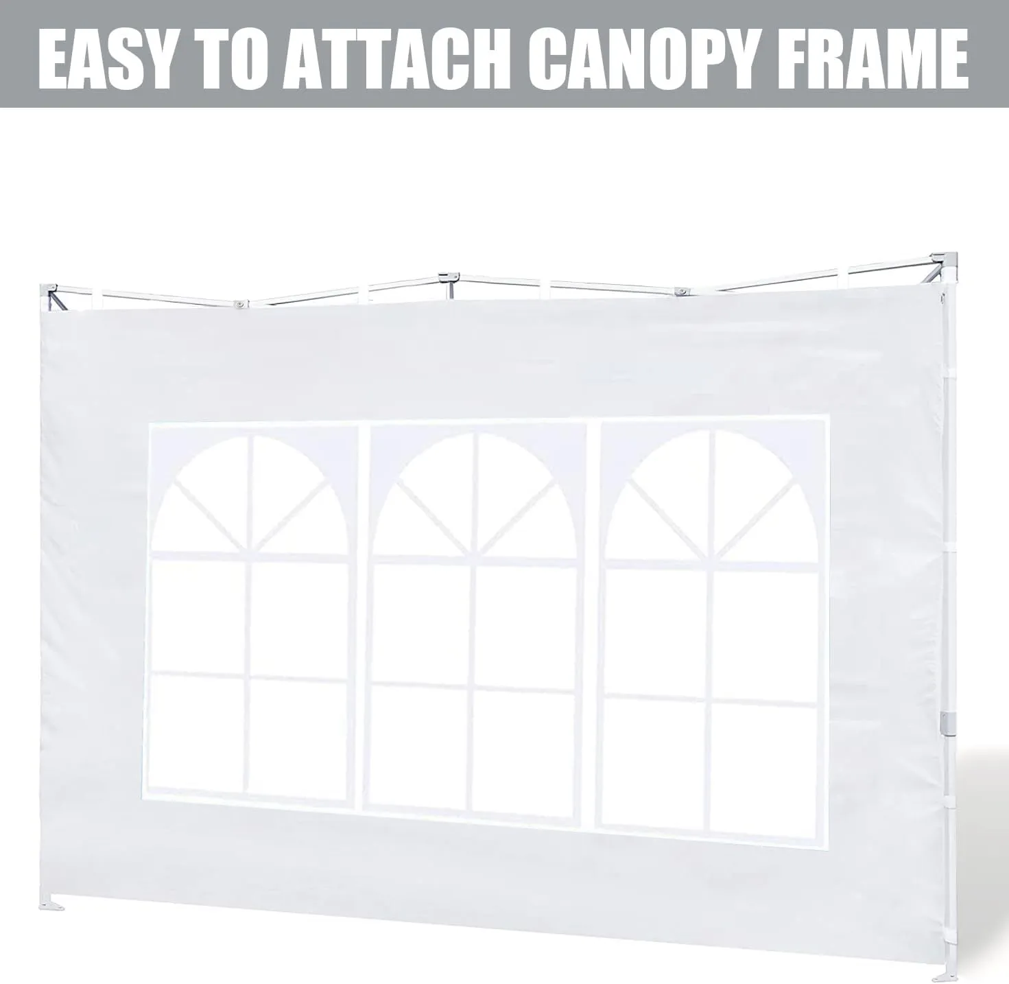 SCOCANOPY SideWall with Window for 10x10 Canopy Frame, 2 Pcs Sunwalls Only,White