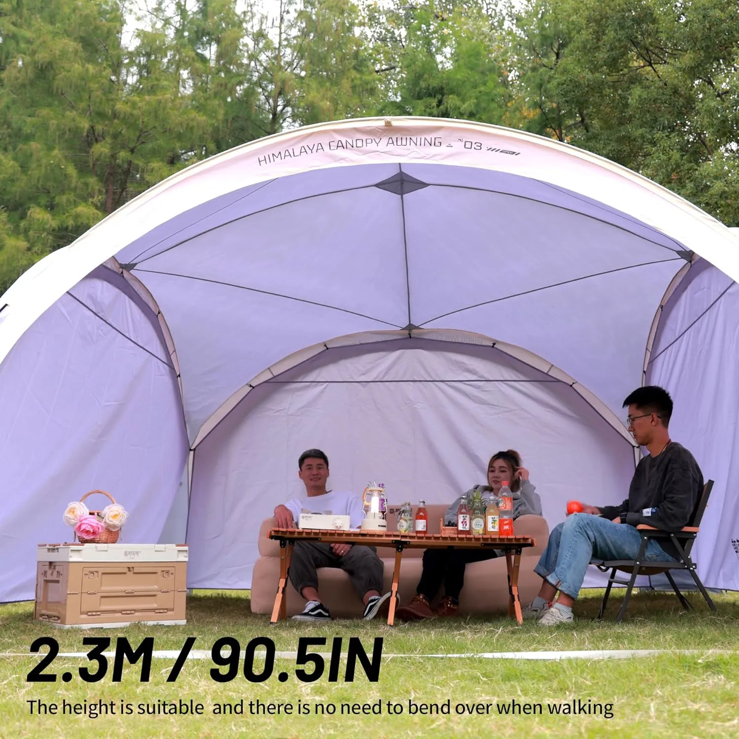 Screen House Tent Dome Tent 4-6 Person for Family Backpacking Waterproof Windproof Suitable for Outdoor Camping Quick with 3 Minute Setup (Taro Purple)