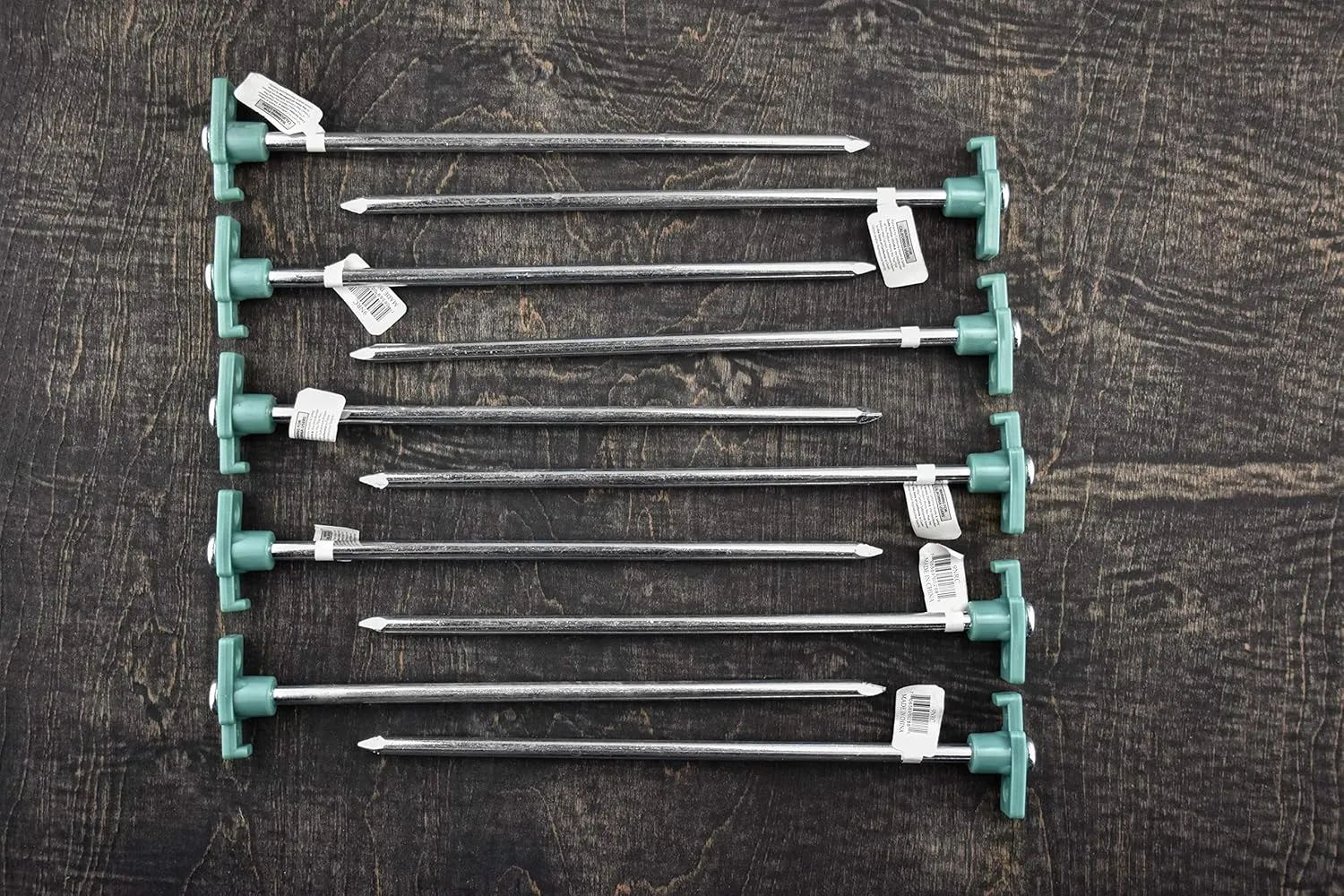 SE Heavy-Duty Metal Tent Pegs Stake Set - 10-Pack, 10.5" Galvanized Steel Pegs for Secure Anchoring in Various Terrains - 9NRC10