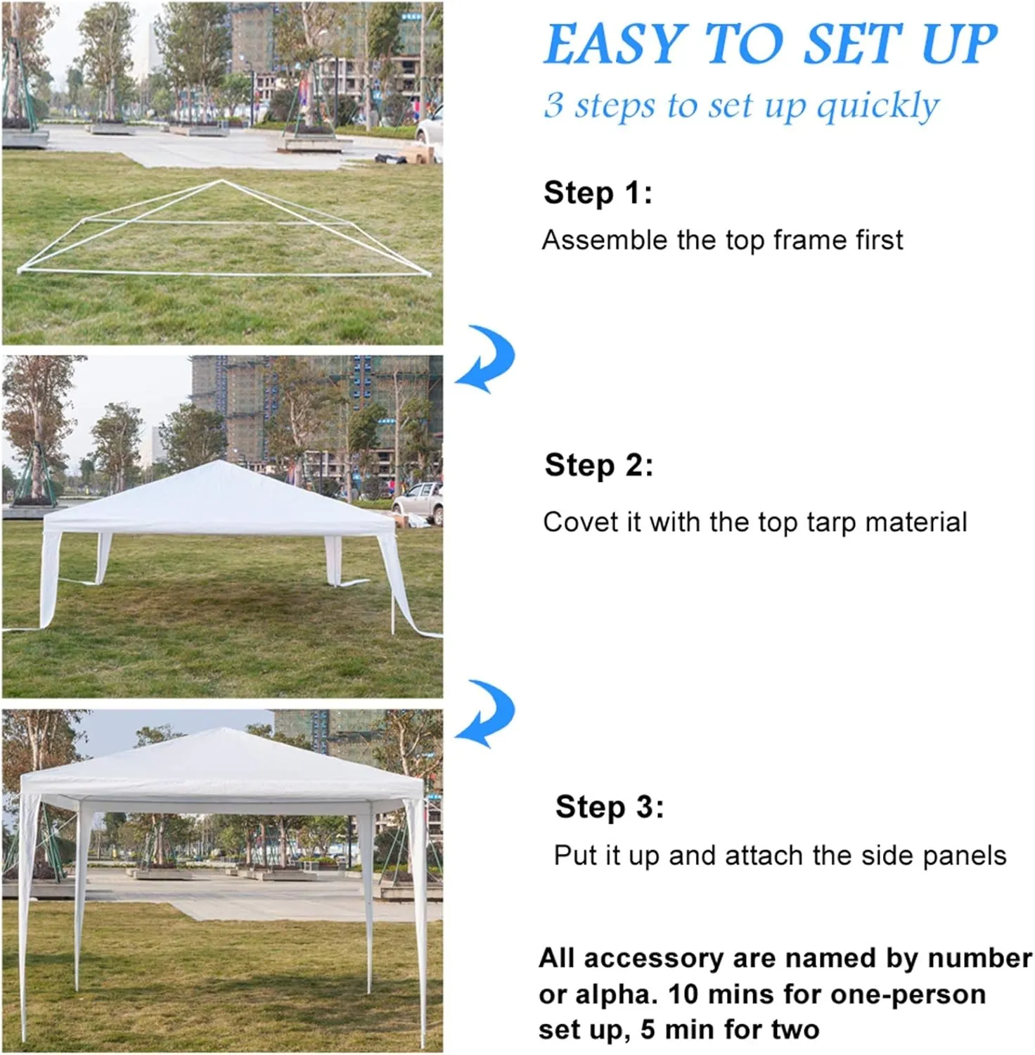SEALAMB Canopy Tent 10x10 FT, Durable Waterproof Pe Cloth, Outdoor Patio Canopy Party Tent Wedding Tents for Backyard and Garden